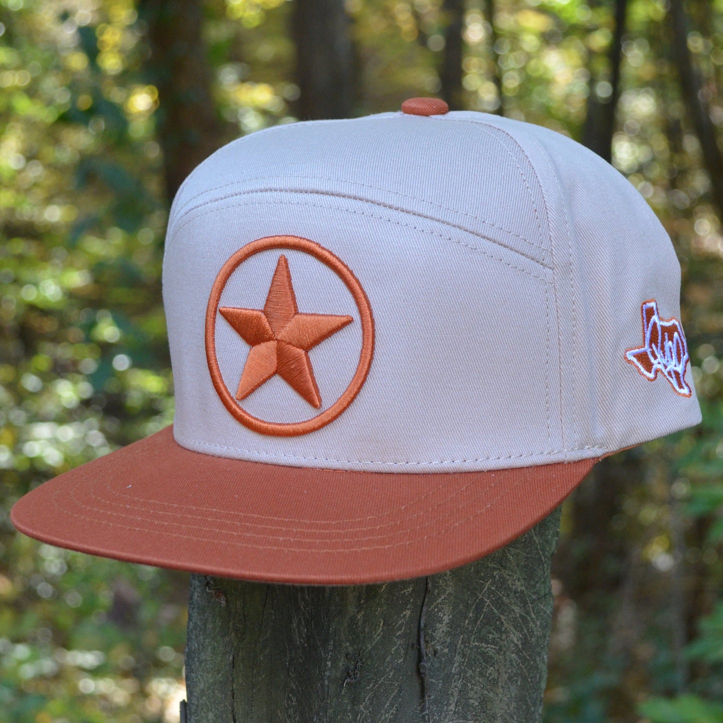 Two Tone Burnt Orange Texas Lone Star Snapback Hat