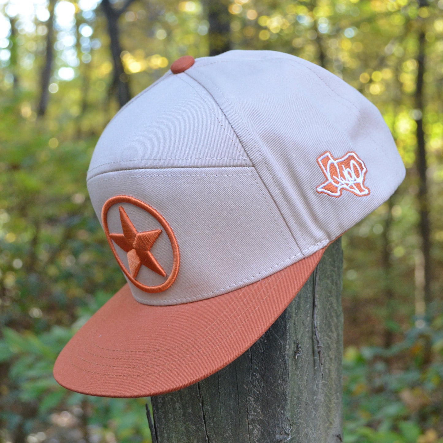 Two Tone Burnt Orange Texas Lone Star Snapback Hat