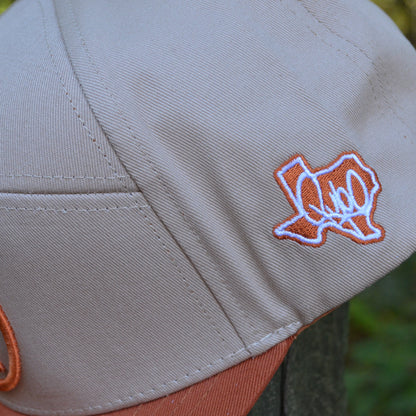 Two Tone Burnt Orange Texas Lone Star Snapback Hat