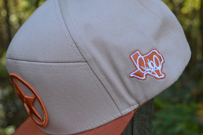 Two Tone Burnt Orange Texas Lone Star Snapback Hat