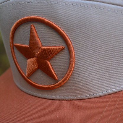 Two Tone Burnt Orange Texas Lone Star Snapback Hat