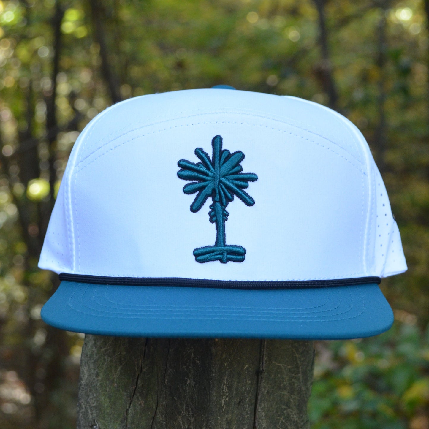 White Two-Tone SC Shore Palmetto Snapback