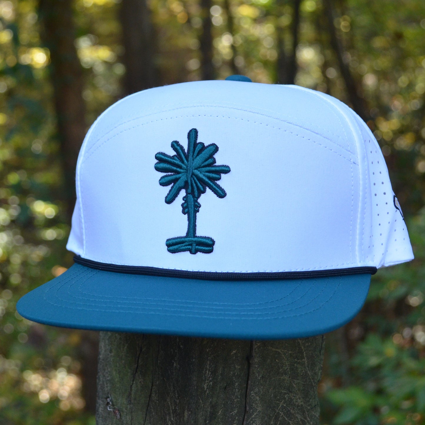 White Two-Tone SC Shore Palmetto Snapback