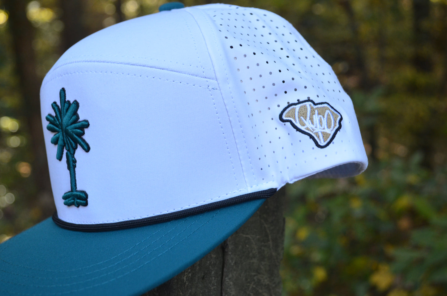 White Two-Tone SC Shore Palmetto Snapback