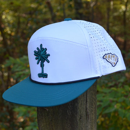 White Two-Tone SC Shore Palmetto Snapback