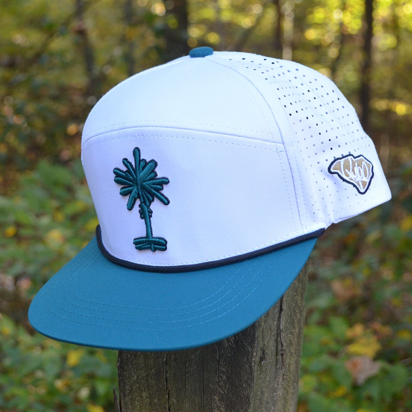 White Two-Tone SC Shore Palmetto Snapback