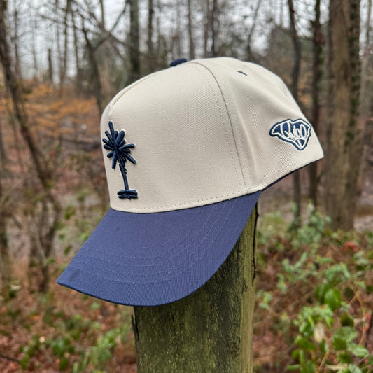 Curved Two-Tone Navy South Carolina Cotton Snapback Hat