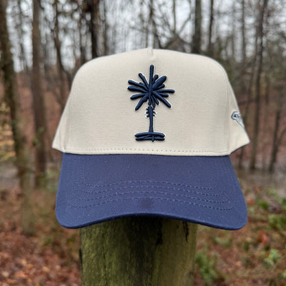 Curved Two-Tone Navy South Carolina Cotton Snapback Hat
