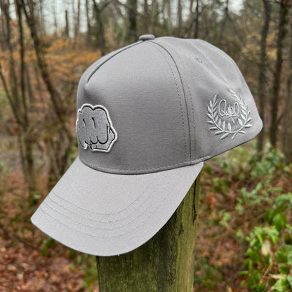 Curved Grey Boxing/MMA Cotton Snapback Hat