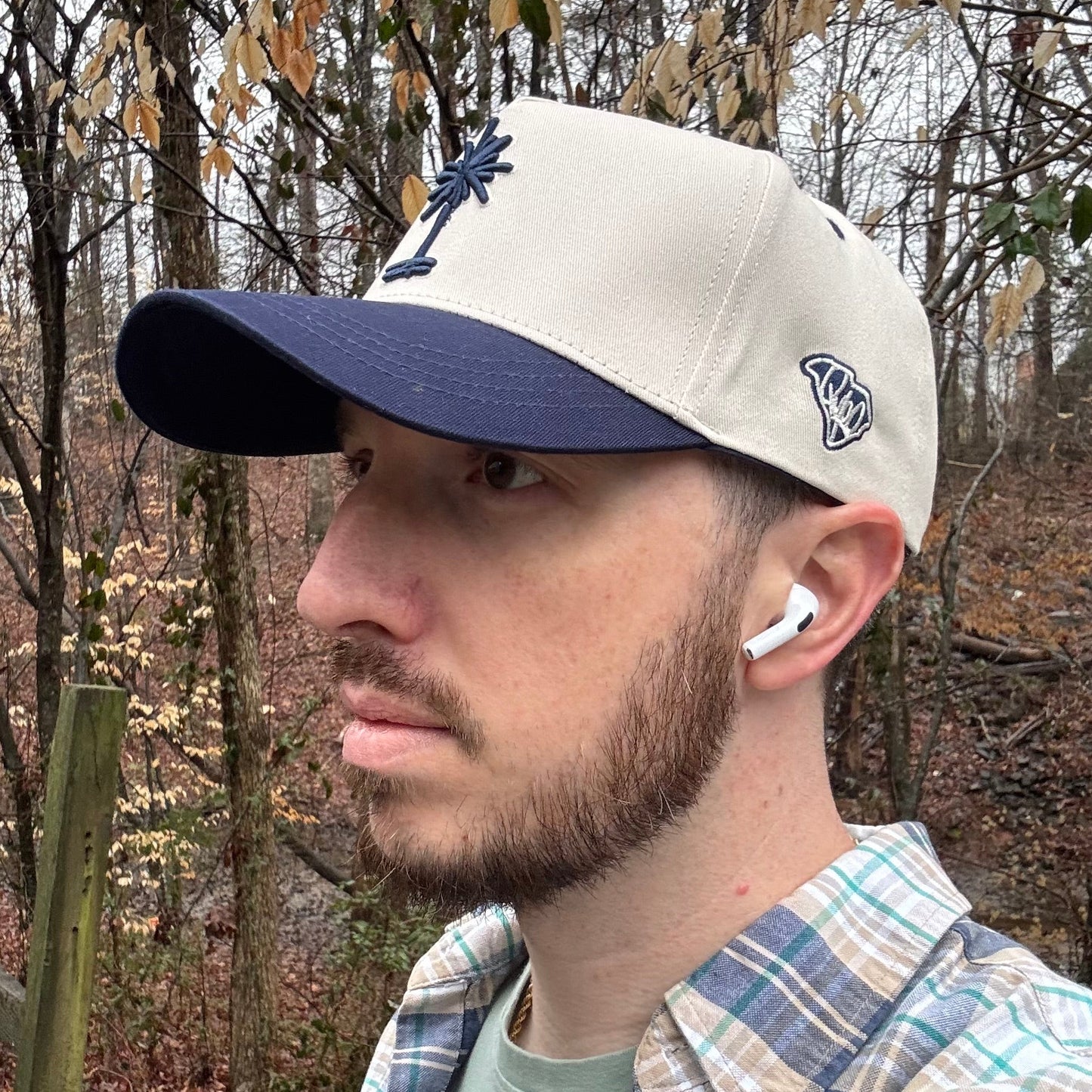 Curved Two-Tone Navy South Carolina Cotton Snapback Hat