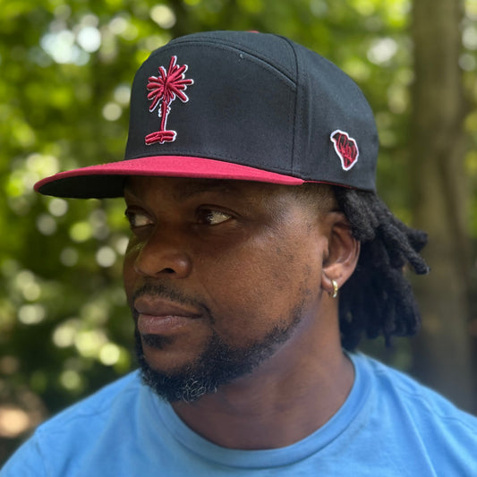 Black + Garnet Classic South Carolina Palmetto Snapback