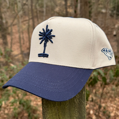Curved Two-Tone Navy South Carolina Cotton Snapback Hat
