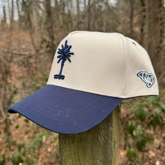 Curved Two-Tone Navy South Carolina Cotton Snapback Hat