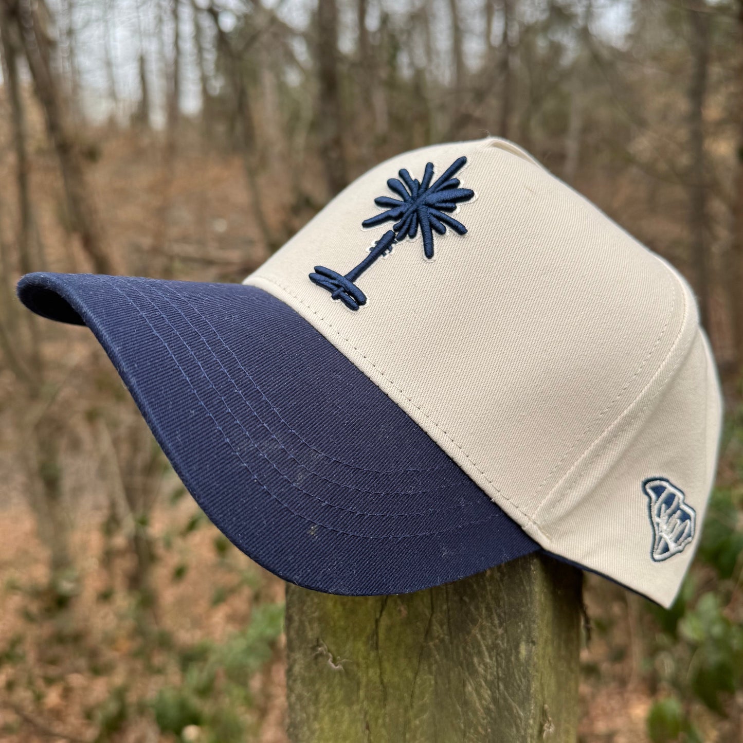 Curved Two-Tone Navy South Carolina Cotton Snapback Hat