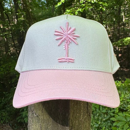 Curved Two-Tone Pink South Carolina Cotton Snapback Hat