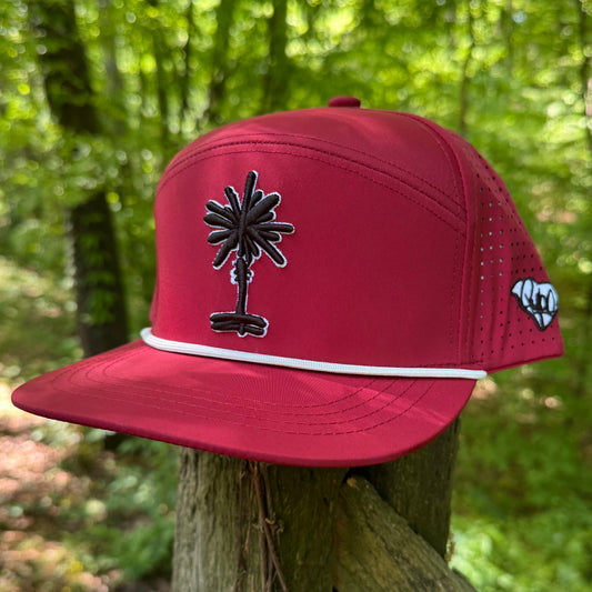 Garnet South Carolina Palmetto Tree Embroidered Snapback