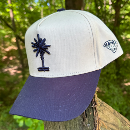 Curved Two-Tone Navy South Carolina Cotton Snapback Hat