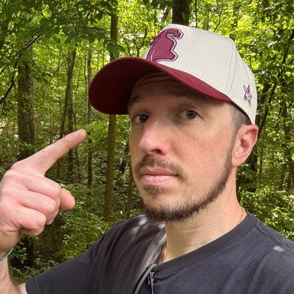 Curved Philly Vintage Red Cotton Snapback Hat
