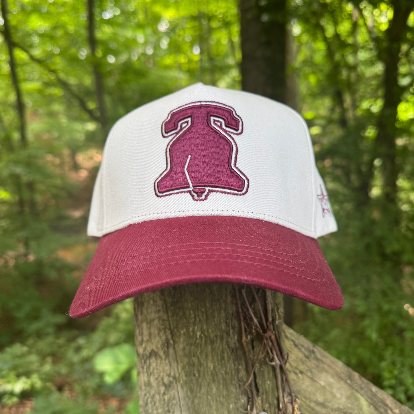 Curved Philly Vintage Red Cotton Snapback Hat