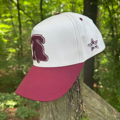 Curved Philly Vintage Red Cotton Snapback Hat