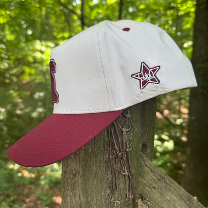 Curved Philly Vintage Red Cotton Snapback Hat
