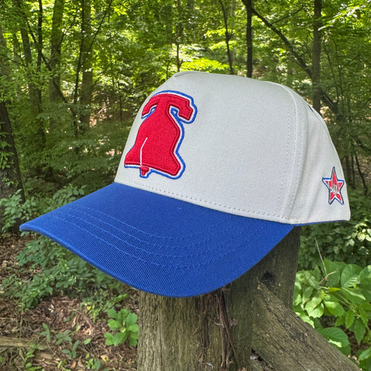 Curved Philly Modern Blue Cotton Snapback Hat