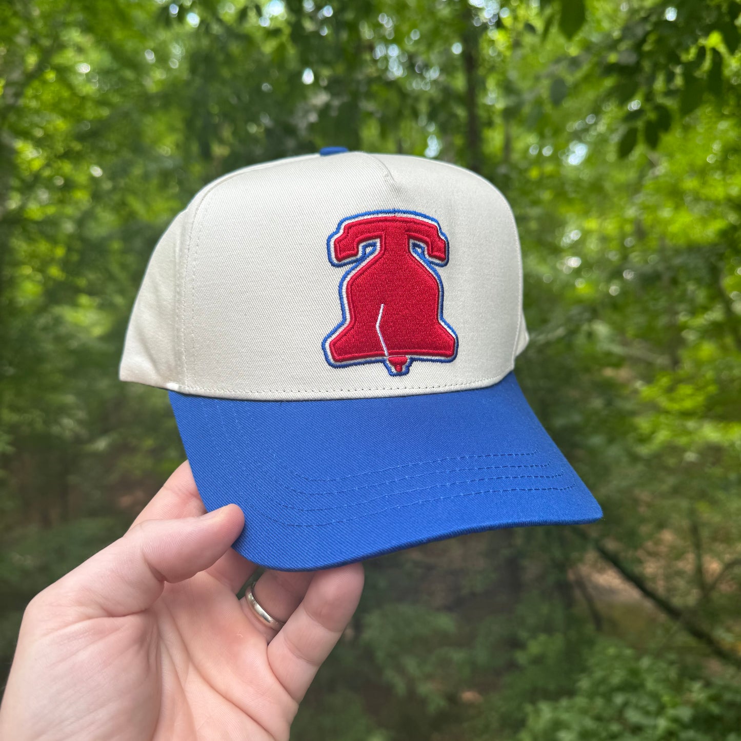 Curved Philly Modern Blue Cotton Snapback Hat