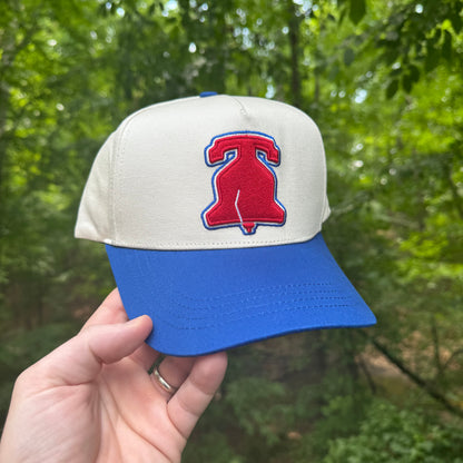 Curved Philly Modern Blue Cotton Snapback Hat