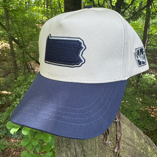 Curved State of Pennsylvania Blue Cotton Snapback Hat