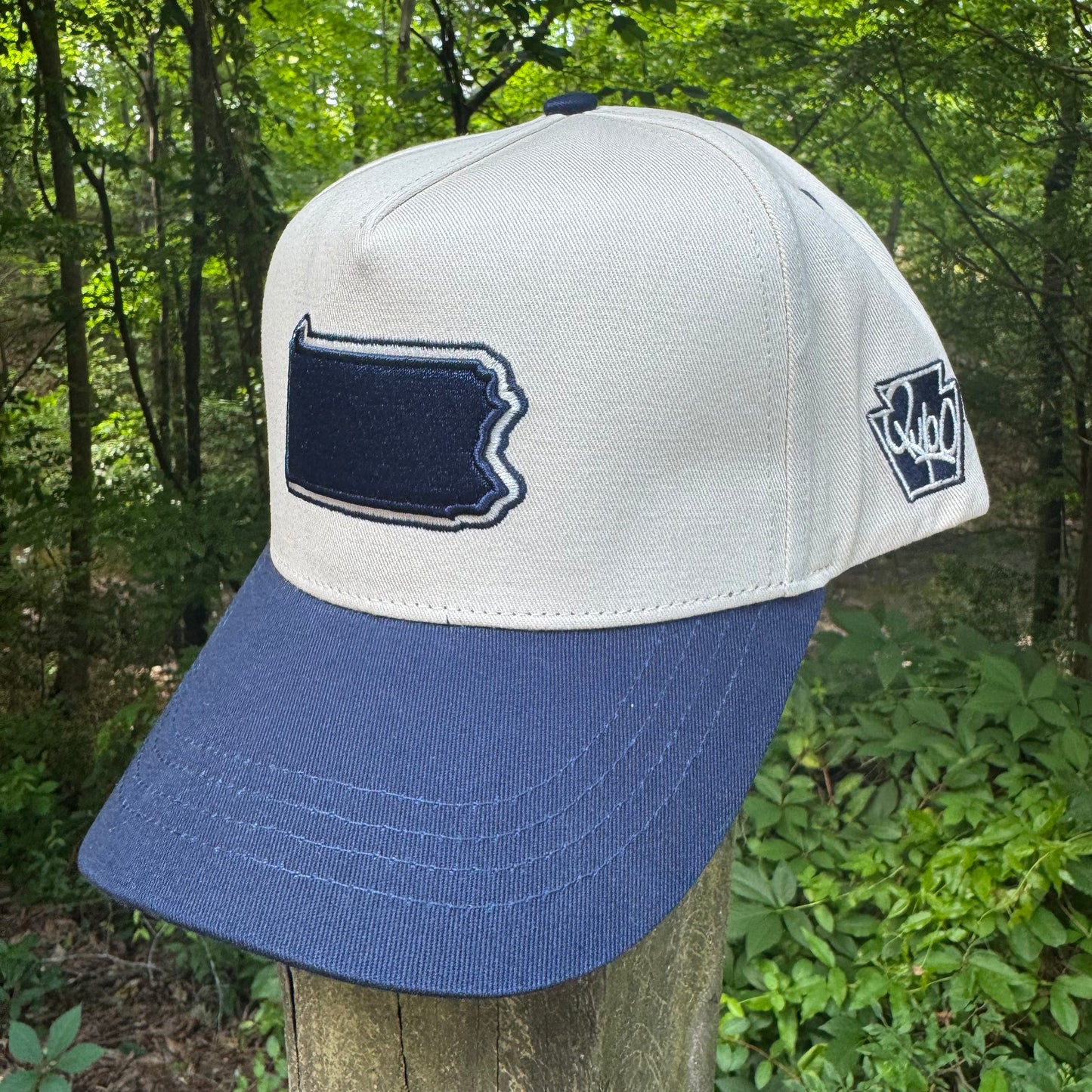 Curved State of Pennsylvania Blue Cotton Snapback Hat