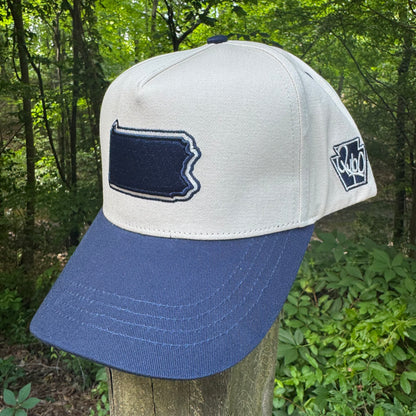 Curved State of Pennsylvania Blue Cotton Snapback Hat
