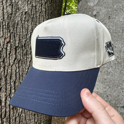 Curved State of Pennsylvania Blue Cotton Snapback Hat