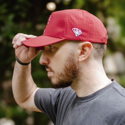 Curved Red South Carolina Palmetto Tree Snapback Hat