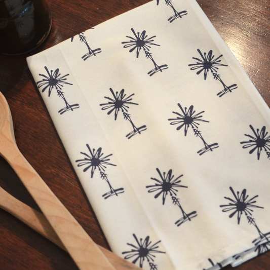 White Heritage Palmetto Tree Kitchen Towel