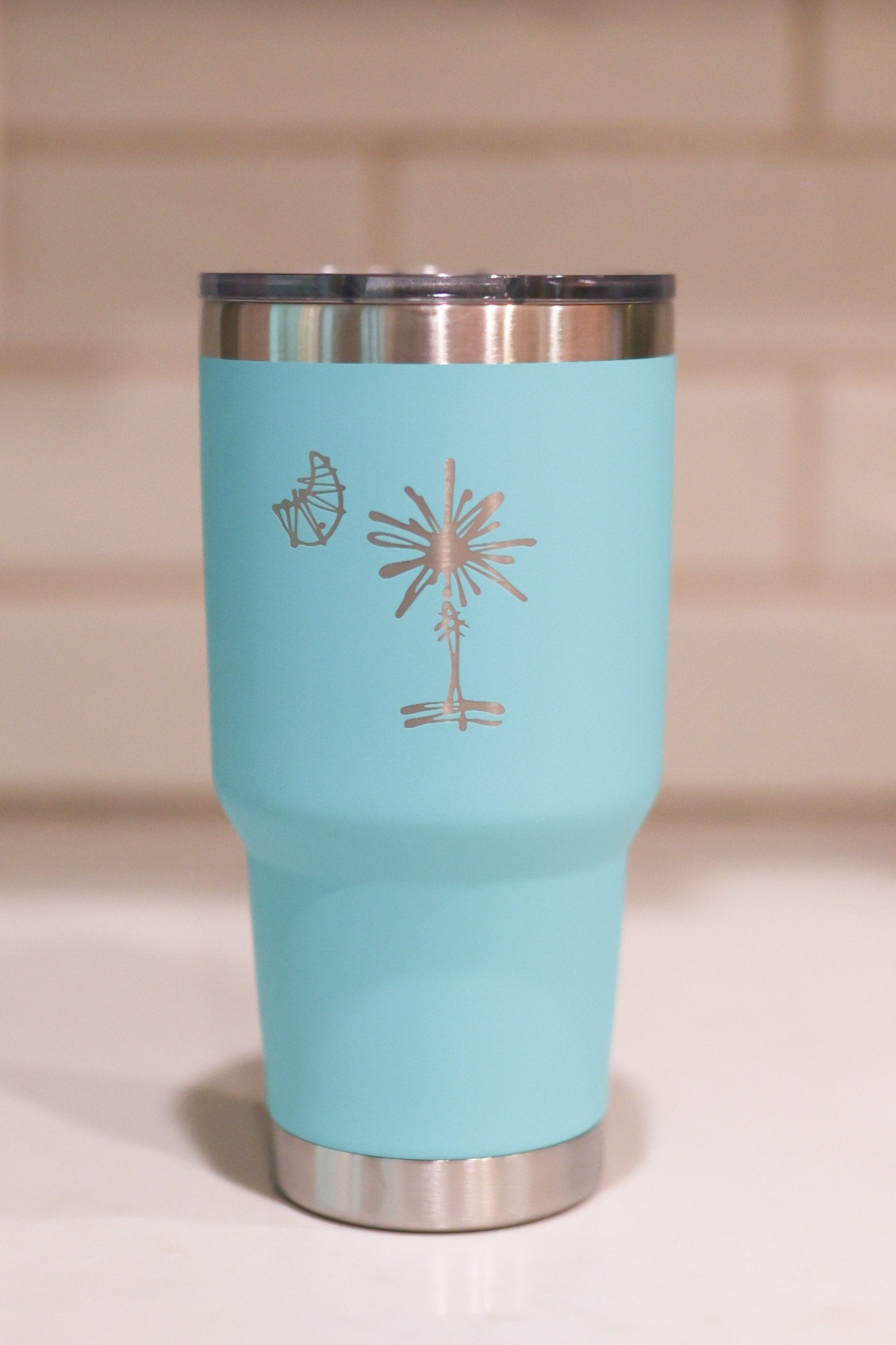 30oz Stainless Steel South Carolina Palmetto Tree Tumblers | Gifts Home Wedding Bachelor Bachelorette