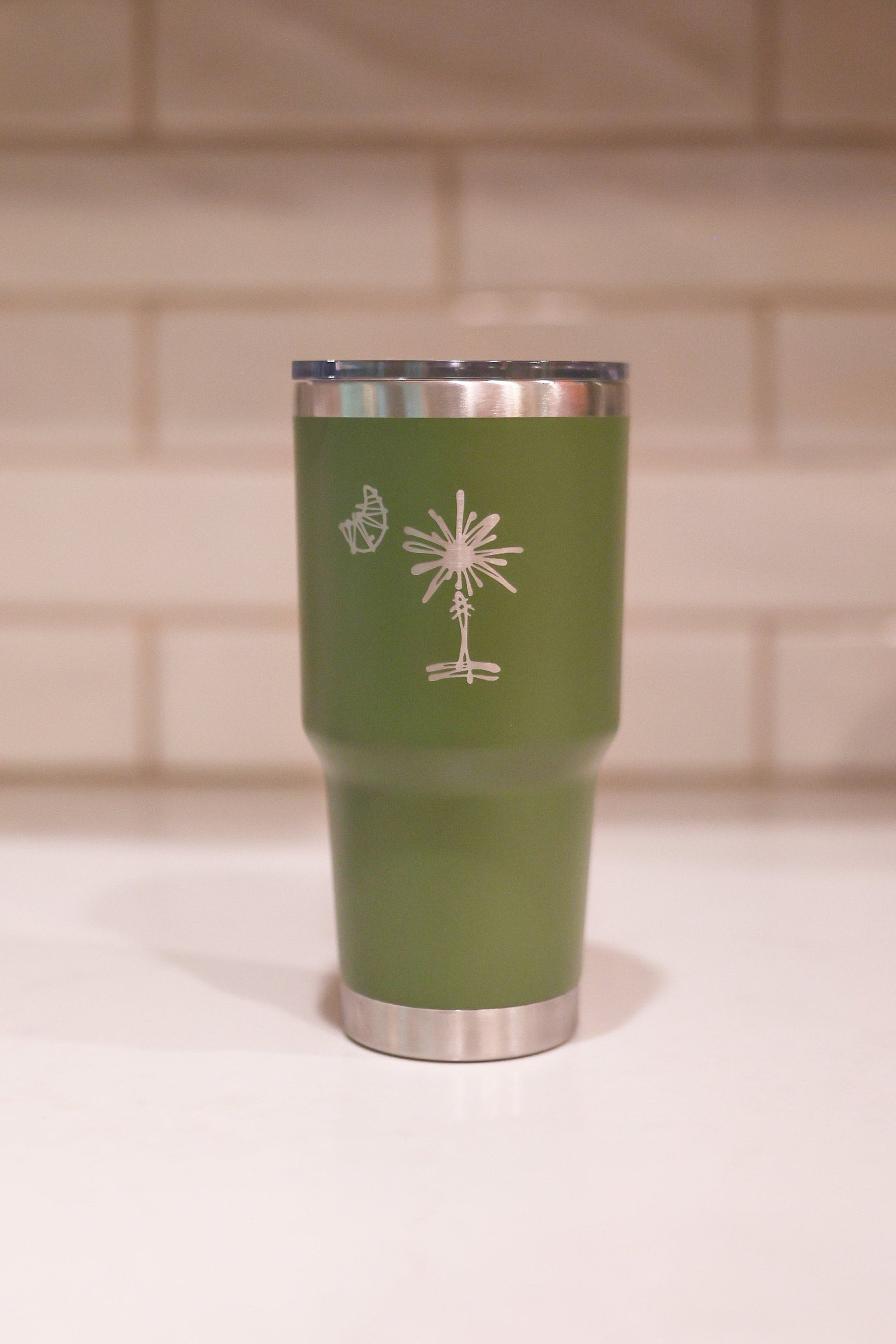30oz Stainless Steel South Carolina Palmetto Tree Tumblers | Gifts Home Wedding Bachelor Bachelorette