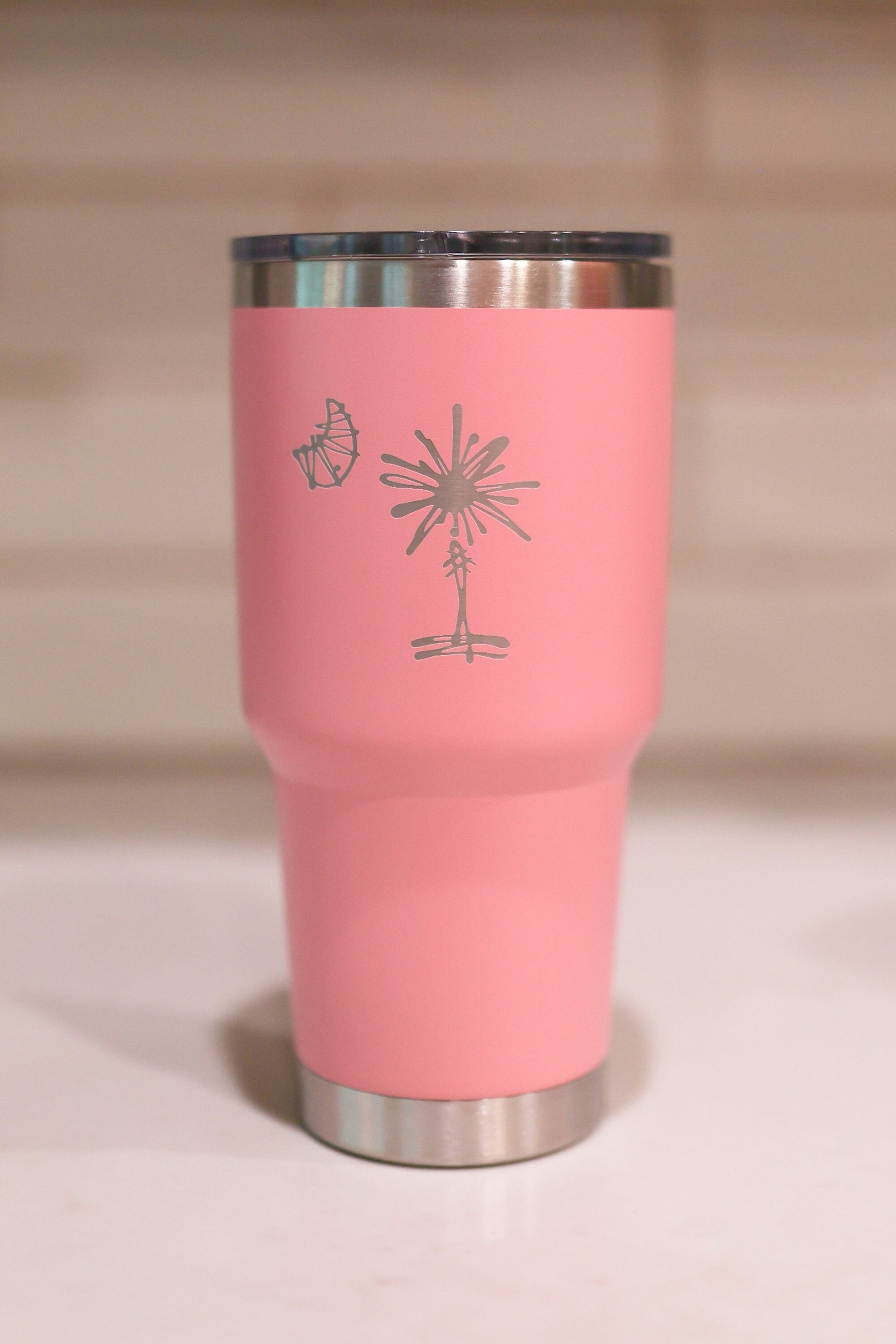 30oz Stainless Steel South Carolina Palmetto Tree Tumblers | Gifts Home Wedding Bachelor Bachelorette
