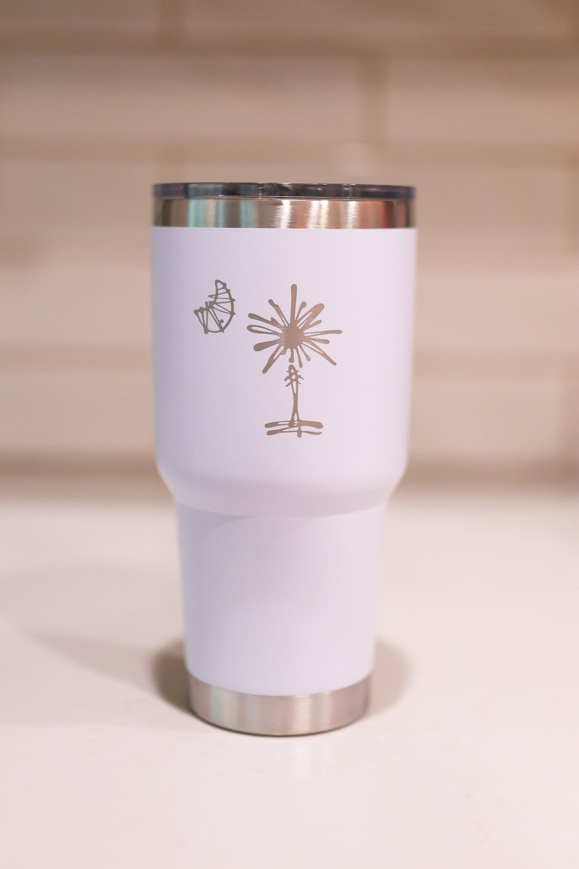 30oz Stainless Steel South Carolina Palmetto Tree Tumblers | Gifts Home Wedding Bachelor Bachelorette