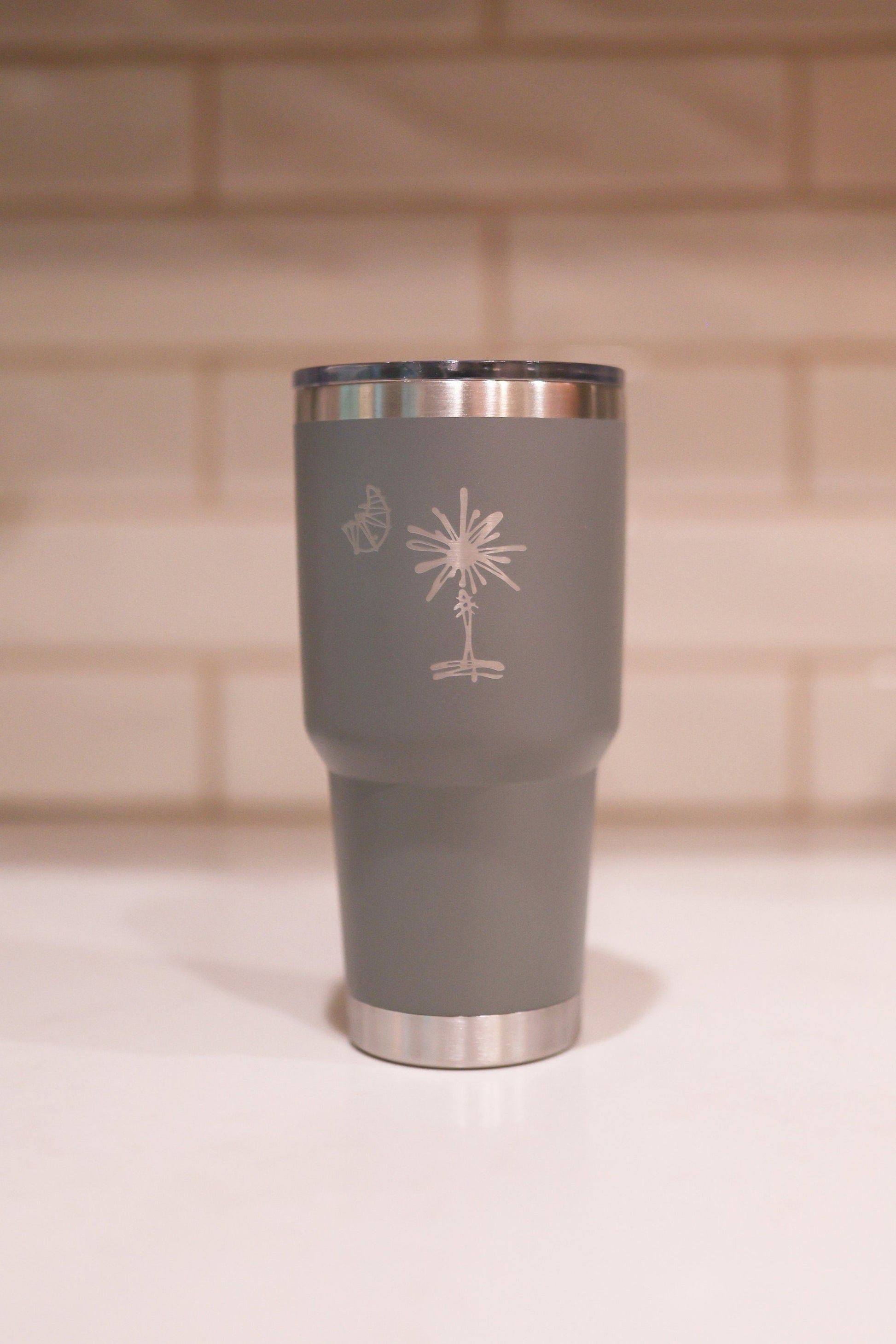 30oz Stainless Steel South Carolina Palmetto Tree Tumblers | Gifts Home Wedding Bachelor Bachelorette