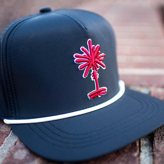 South Carolina Palmetto Tree Embroidered Snapback Polyester Rope Hat | Football Gift Garnet Black