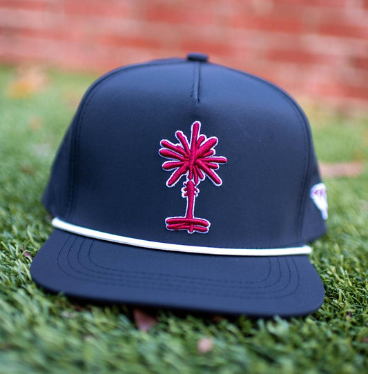 South Carolina Palmetto Tree Embroidered Snapback Polyester Rope Hat | Football Gift Garnet Black